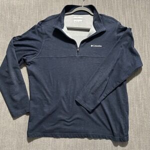 Columbia Mens Omni-Wick Quarter Zip Pullover Navy Blue Heather L L/G RN69724